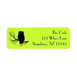 Customisable Spooky Owl Return Address Label