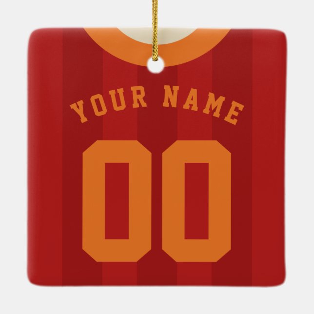 Customisable Sports Jersey Template   Ceramic Tree Decoration (Back)