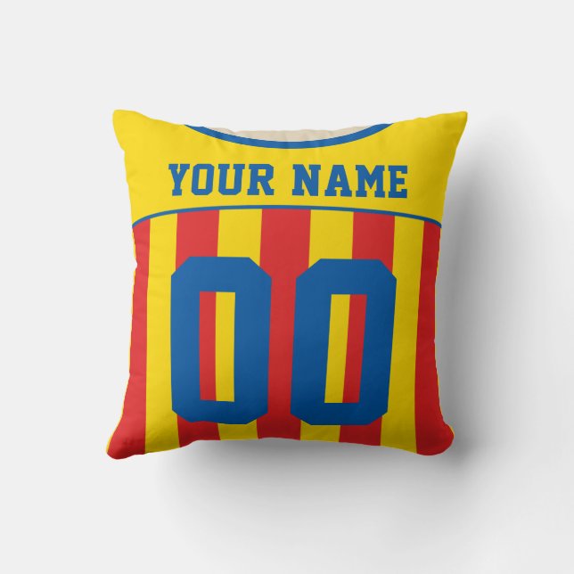 Customisable Sports Jersey Template Pillow, Soccer Cushion (Back)