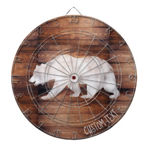 Customisable Spray Painted Bear on Wood Dartboard
