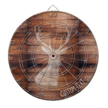 Customisable Spray Painted Deer on Wood Dartboard