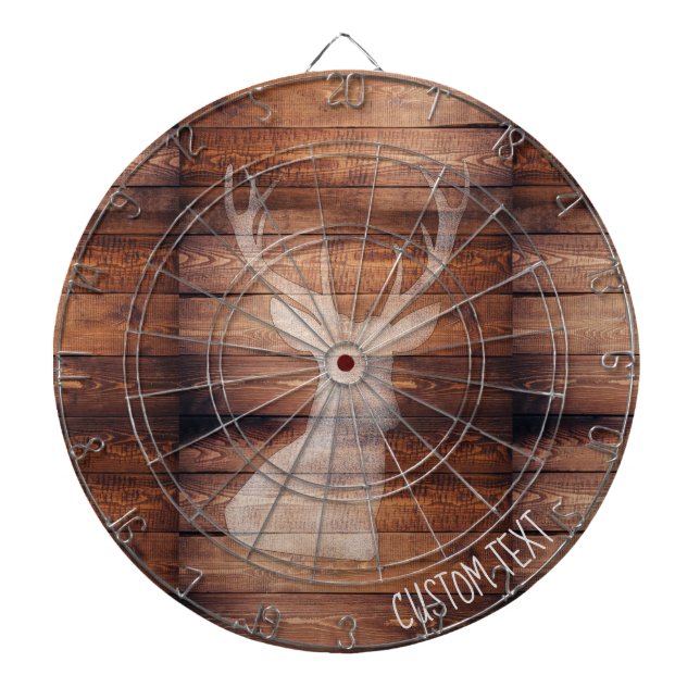 Customisable Spray Painted Deer on Wood Dartboard (Front)