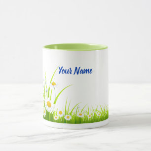 Customisable spring daisies mug
