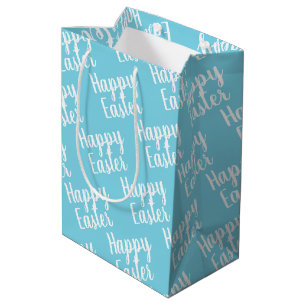 Customisable Spring Favour Happy Easter Light Blue Medium Gift Bag