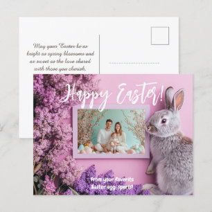 🐰🥚🌸Customisable Springtime Bunny Greetings Holiday Postcard