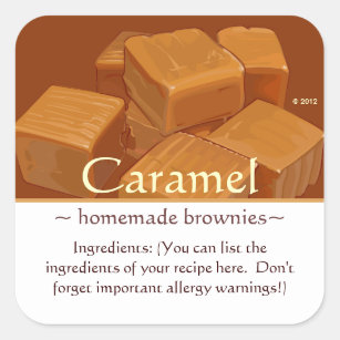 Customisable Square Caramels Stickers