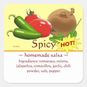 Customisable Square Salsa Stickers