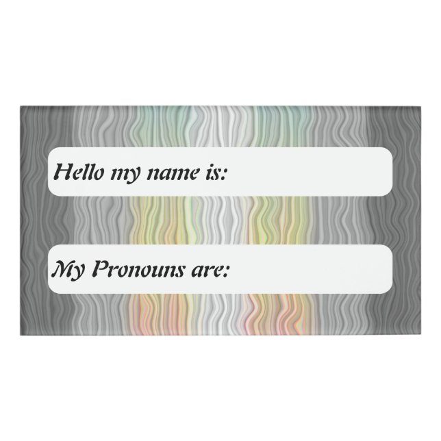  Customisable Squiggly Boho Demifluid Pride Flag Name Tag (Front)