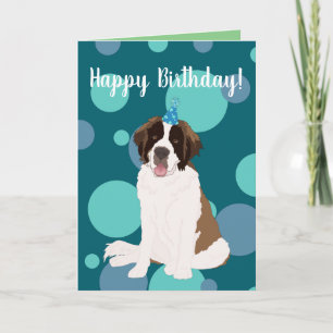 Customisable St Bernard Birthday Card
