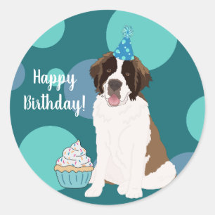 Customisable St Bernard Classic Round Sticker