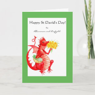 Customisable St David's Day Dragon Card