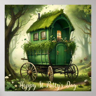 Customisable St Patrick’s Day Boho Gypsy Wagon. Poster