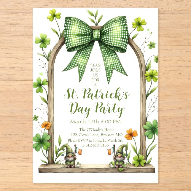 Customisable St. Patrick’s Day Invitation  (Front)