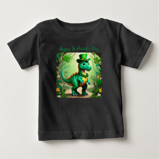 Customisable St Patrick’s Day Whimsical Dinosaur.  Baby T-Shirt