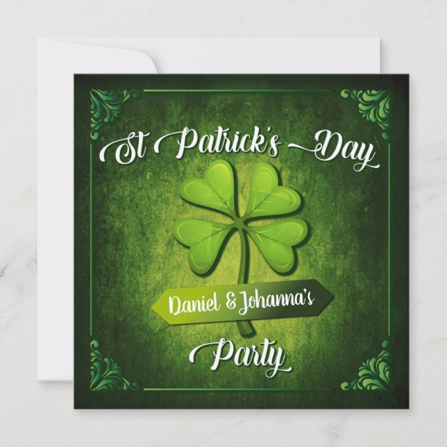 Customisable St Patrick's Day Party Invitation (Front)