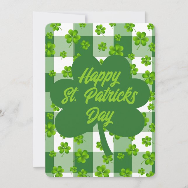 Customisable St. Patrick's Day Shamrock Holiday Card (Front)
