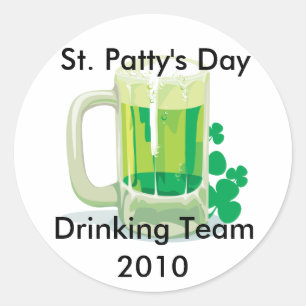 Customisable St. Patricks Drinking Team Stickers