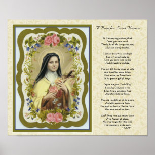 Customisable St. Therese Little Flower Poem Poster