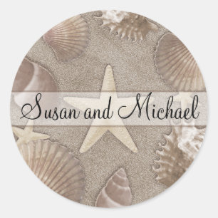 Customisable Starfish Wedding Stickers