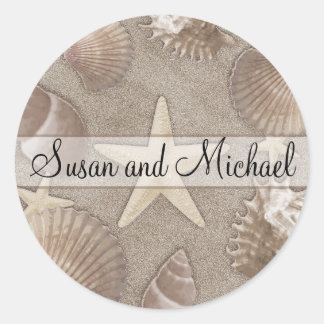 Customisable Starfish Wedding Stickers