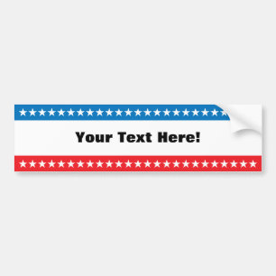 Customisable Stars and Stripes Design Bumper Sticker