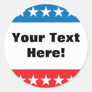 Customisable Stars and Stripes Design Classic Round Sticker
