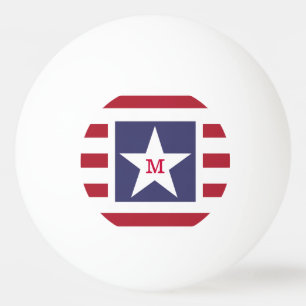 Customisable Stars and Stripes USA Momogram Ping Pong Ball