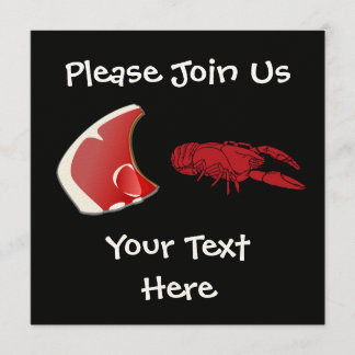 Customisable Steak and Lobster  Invitation