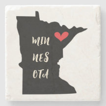 Customisable Stone Coaster Minnesota
