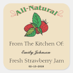 Customisable Strawberry Jam - Jelly Labels