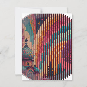 Customisable Striped Fantasy Postcard