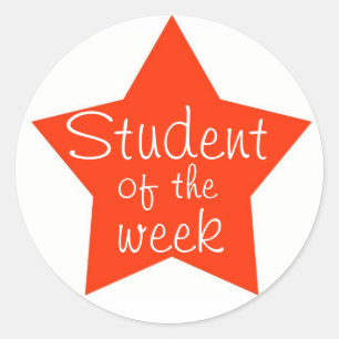 Customisable Student Of The Week Classic Round Sticker