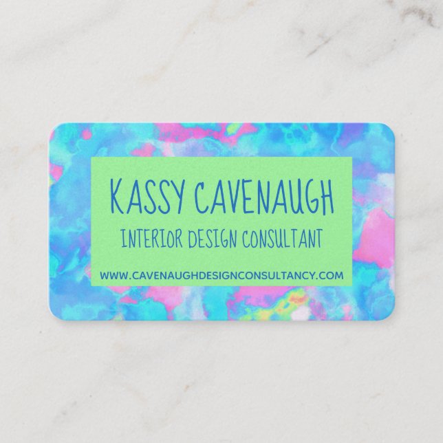 Customisable Stylish Colourful Business Card (Front)