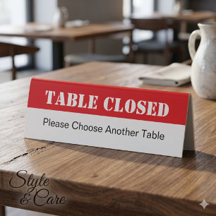 Customisable Stylish Table Closed Sign Tent