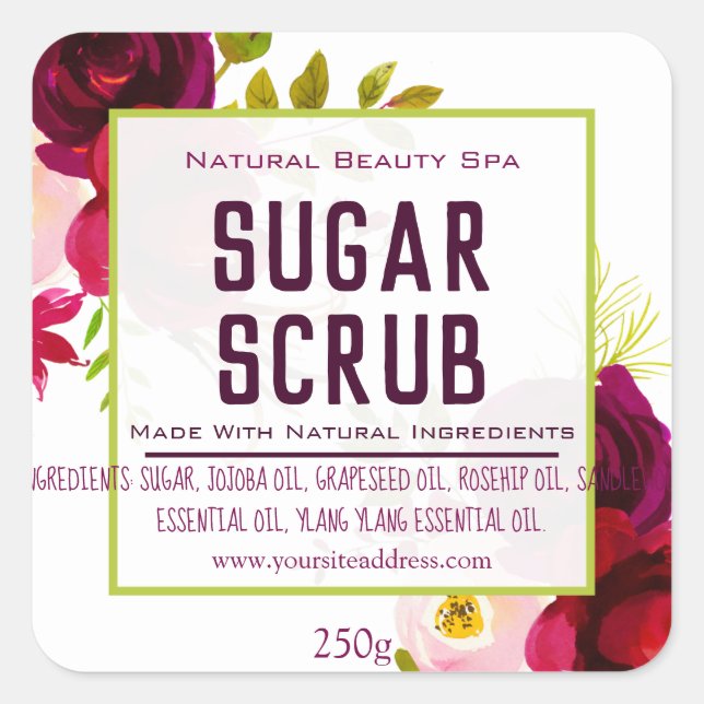 Customisable Sugar Scrub Label (Front)