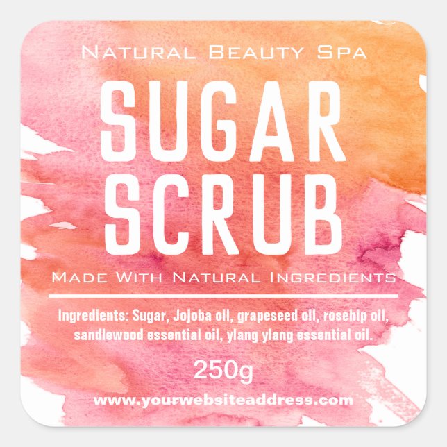 Customisable Sugar Scrub Label (Front)
