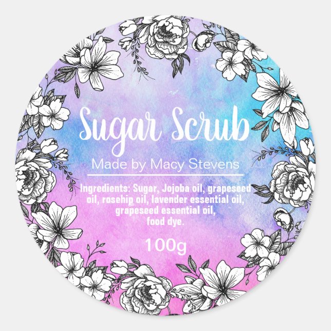 Customisable Sugar Scrub Label (Front)