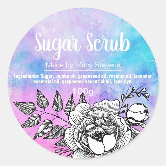 Customisable Sugar Scrub Label (Front)