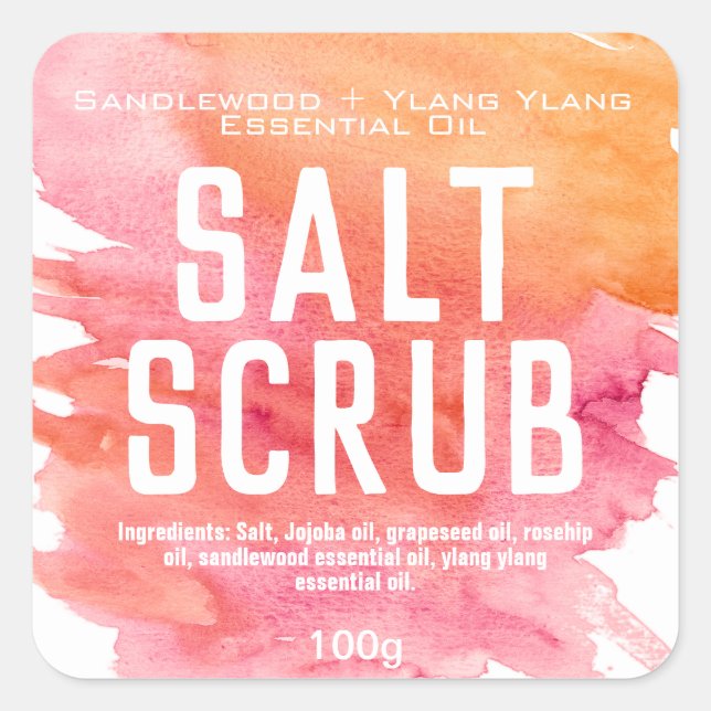 Customisable Sugar Scrub Label (Front)