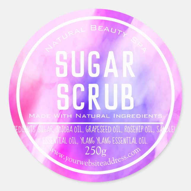 Customisable Sugar Scrub Label (Front)