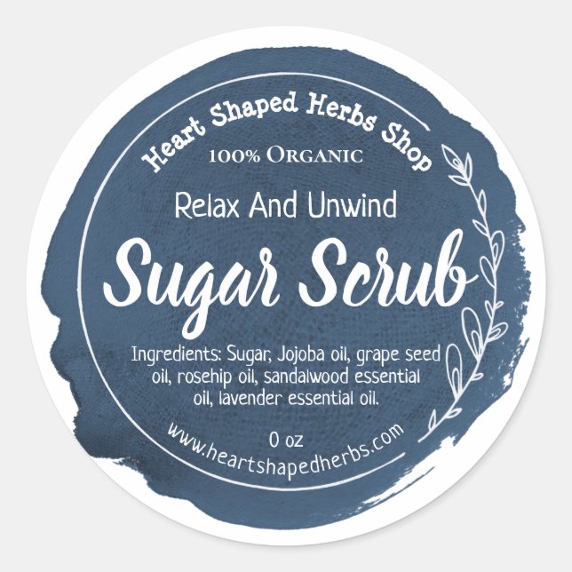 Customisable Sugar Scrub Label Handmade Business (Front)