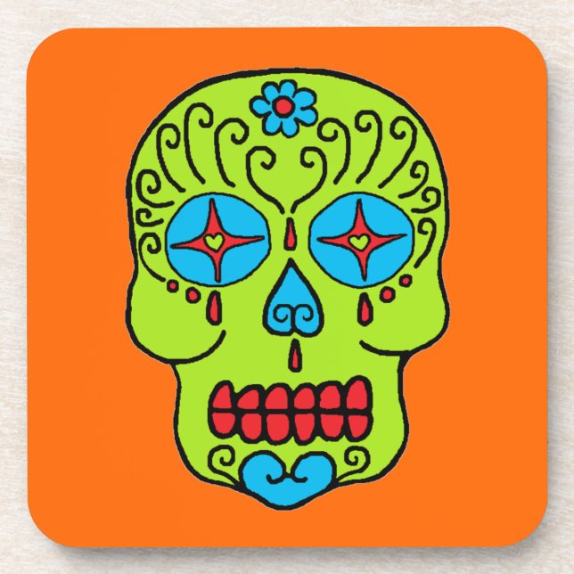 Customisable Sugar Skull Coaster (Front)
