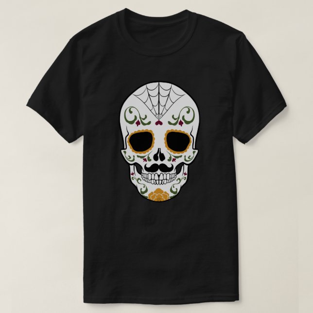 Customisable Sugar Skull T-Shirt (Design Front)