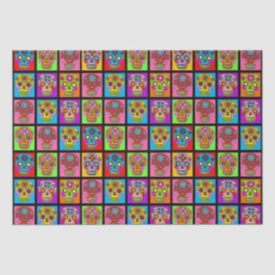 Customisable Sugar Skulls Squares Tissue Paper