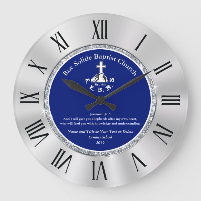 Customisable Sunday School Teacher Gift Ideas Large Clock (Front)