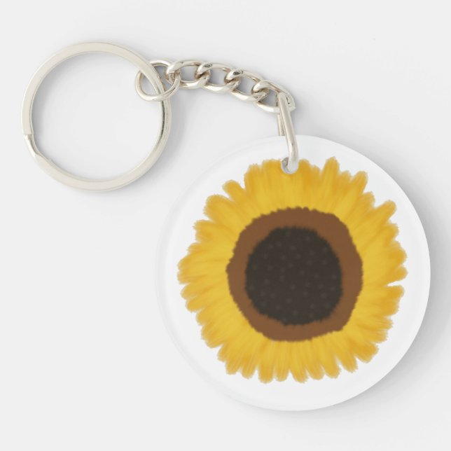 Customisable Sunflower Key Ring (Front)