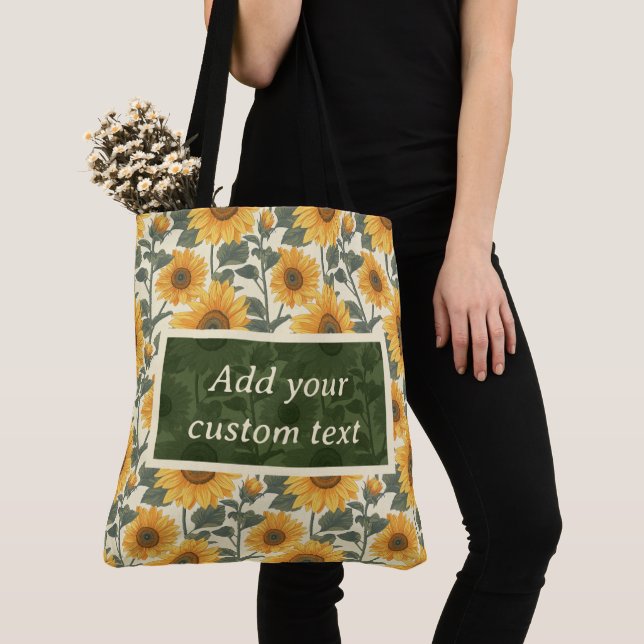 Customisable Sunflower Tote Bag (Close Up)