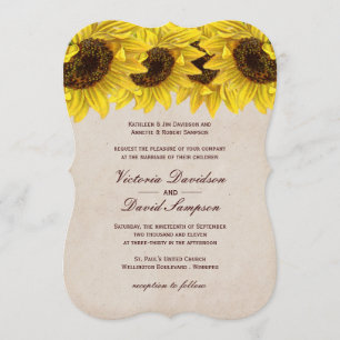 Customisable Sunflower Wedding Invitation