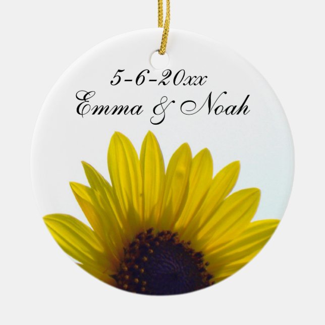 Customisable Sunflower Wedding Ornament (Front)