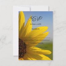 Customisable Sunflower Wedding RSVP Cards